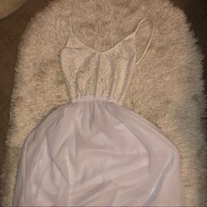 White backless floor-length dress